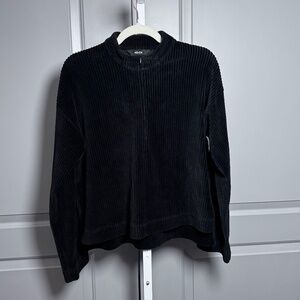 ME+EM BLACK HALF ZIP SZ M